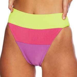 NWT Beach Riot Alexis Bottom Lime Punch Colorblock